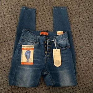 High rise push up jeans